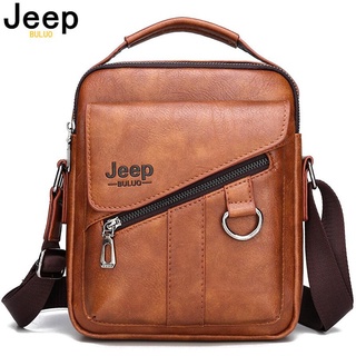 Jeep BULUO de lujo de la marca de los nuevos bolsos de los hombres de la moda de negocios Crossbody bolso de hombro para hombre dividido de cuero mensajero bolso
