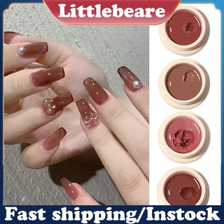 littlebeare.co 5ml Nail Polish Gel Quick Drying Long Lasting Solid Color Clear Nail Varnish Mousse Solid UV Gel for Manicure