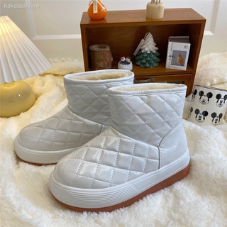 ✜ஐ♚2021 invierno nuevas botas de nieve de cuero a prueba de agua botas cortas de tubo corto para mujer para mantener el calor zapatos negros antideslizantes de algodón grueso y terciopelo