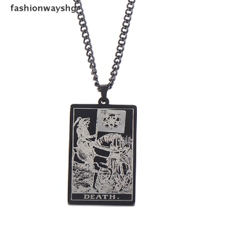 [Fashionwayshg] Wicca Tarot Card Waite Major Arcana Pagan Pendant Amulet Necklace-Death [HOT] (4)