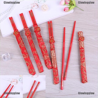 glwg palillos de bambú de china dragón rojo patrón chino reutilizable 1 par de palillos útiles brillo