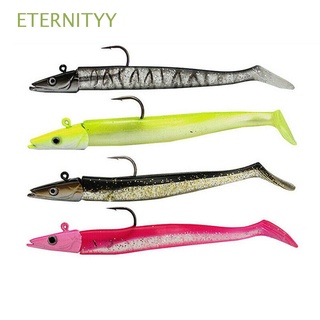 ETERNITYY 4PCS T tail Sea Fishing Tackle Gear Bass Wrasse Soft Shad Lure Fishing Tackle Bait Cod Pollock Jigging Savage Saltwater 12cm/16g Lead Jig Head