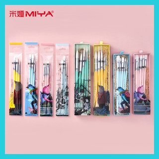 Miya HIMI - juego de 3 brochas de acuarela de nailon para Gouache, suave y Flexible, para acuarela