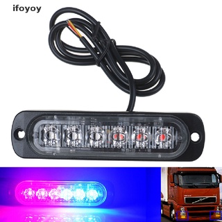 ifoyoy 1x 6 led coche camión dash estroboscópica luz flash luz de advertencia de emergencia rojo azul co