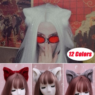 [Qingyu] lindo Animal peludo orejas de gato horquilla Headwear Clip Cosplay peluche Lolita accesorio (6)