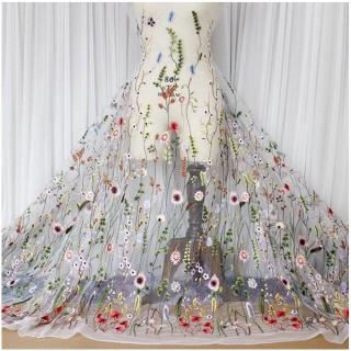 tela de encaje de tul bordado de encaje vestido de novia tela 135cm*91cm