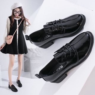 GG Zapatos De Mujer No . 1 kasut perempuan Estilo Harajuku Pequeños Cuero Femeninos Estudiantes Solo Simples Y Versátiles ulzzang ~