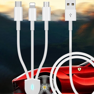 Cable de carga USB 3 en 1 Micro USB tipo C 8Pin Cable cargador para iPhone Huawei Multi puerto múltiple Usbc Cable de teléfono