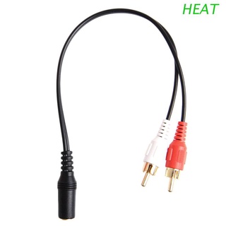 HEAT 3.5mm Stereo Female Jack To 2 Male RCA Plug Audio Y Splliter Conversion Cable