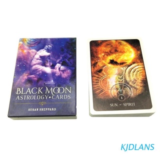KJDLANS Black Moon Astrología Oracle Cards Full Inglés 52 Cartas Deck Tarot Adivinación Fate Family Party Juego De Mesa