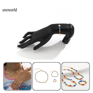 Oneworld - juego de joyas para mujer, hecho a mano, con cuentas, collar, pulsera, anillo para playa