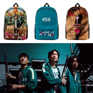 coreano drama nueva calamar juego mochila hombres y mujeres de doble cara impresión casual bolsa de la escuela alrededor de alta calidad