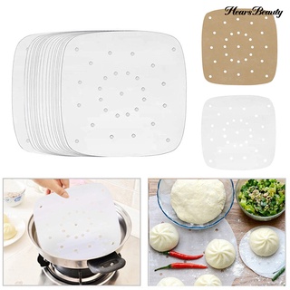 100Pcs 7/8/9Inch Square Non-stick Air Frying Pan Pad Barbecue Paper Steam Mat【hearsbeauty】