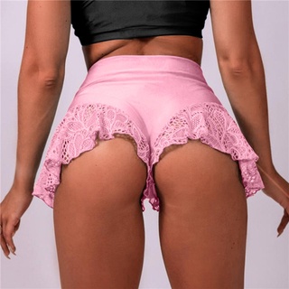 New Women's High Waist Lace Ruffled Dance Shorts Hot Pants Mini Tight Bikini (4)