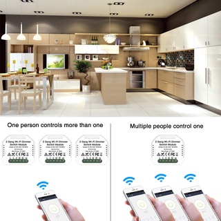 tuya app diy 2 gang wifi luz led dimmer módulo interruptor de control remoto (5)
