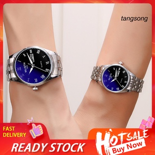 sb_wlisth reloj de pulsera analógico de cuarzo con rayos azules a la moda para parejas