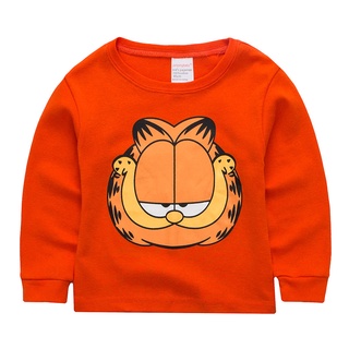 Pijamas de niño Garfield de manga larga de algodón ropa de dormir de niño otoño e invierno pijamas traje de fondo camisa (2)