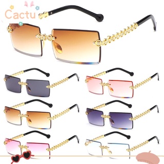 Cactu Retro sin montura rectángulo gafas de sol UV400 sin marco gafas de sol Vintage gafas de sol de verano gafas de sol marco de Metal moda gafas de sol para las mujeres
