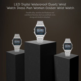 Reloj de cuarzo Cásio con pulsera Digital dorada y LED impermeable 9.9 en Alta (5)