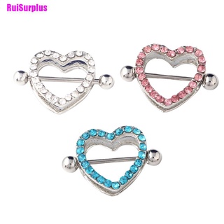 [Ruisurplus] 1 pza/1 par de anillos de pezón en forma de corazón para pezones/joyería de barra de acero