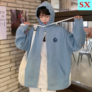 2021 nuevo estilo estilo universitario bordado suelto con capucha chaqueta de rebeca de manga larga mujer primavera y otoño suéter de nicho coreano