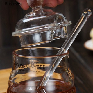 Riseskhg 250ml Honey Jar with Dipper and Lid Transparent Glass Honey Container Honey Pot *Hot Sale (2)
