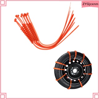 10Pcs Car Snow Chains, All Season Anti-Slip Snow Tire Chains for Most Cars fits for Emergencies Tire Width: 14-24 (Orange)