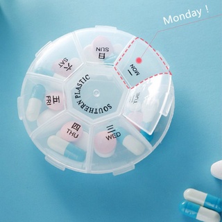 [celestebeauty] Mini caja De pastillas Redondas con 7 días redondos/caja De vitaminas Para almacenamiento De viaje