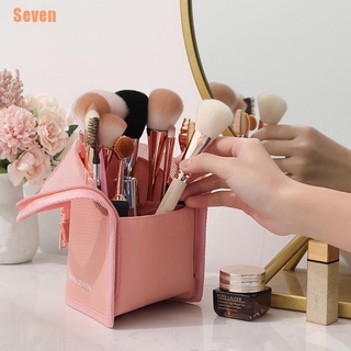 seven (¥)~mujer transparente cremallera bolsa de maquillaje de viaje cepillo de maquillaje titular organizador bolsa de tocador