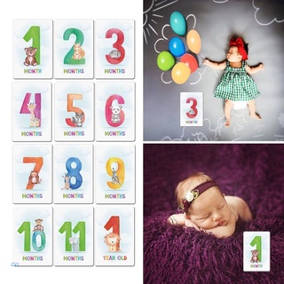 🔥 CVI 12 Sheet Baby Photo Moment Cards Baby Shower Gifts Unisex Boys Girls Photo Keepsake Memory Landmark Gender Neutral