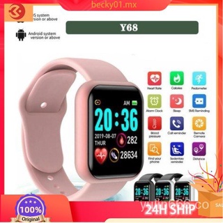 YL🔥Stock listo🔥Venta april01 Reloj inteligente Y68 D20 reloj inteligente con Bluetooth USB con Monitor Cardíaco PK W26 X7 bluetooth smartwatch