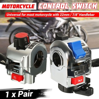 1 par universal de motocicleta 22 mm 7/8 pulgadas manillar interruptor de control para cuerno señal de giro luz motor arranque le& derecha (1)