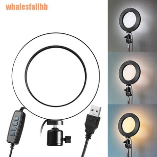 whalesfallhb 6" led anillo de luz regulable usb 5500k lámpara de relleno fotografía teléfono vídeo en vivo