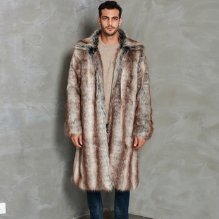 [gcei] chaqueta de abrigo grueso cálido para hombre de piel sintética outwear cardigan abrigo