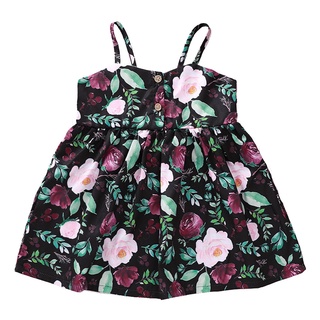 [tenismall.br]vestidos De verano con estampado Floral sin mangas para bebés/niñas/ropa Casual