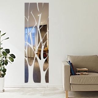 Calcomanía de pared con espejo de árbol 3d extraíble DIY acrílico arte decorativo Mural decoración del hogar ☆Yxbest (1)