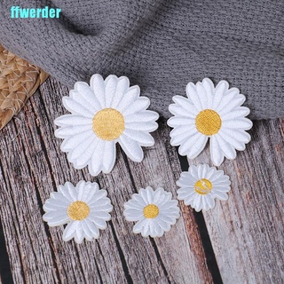 [ffwerder] 5 piezas de sol flor margarita coser en/hierro bordado parche diy artesanía ropa apliques