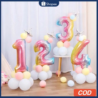 32 pulgadas número de cumpleaños globo degradado oro rosa decoración globos