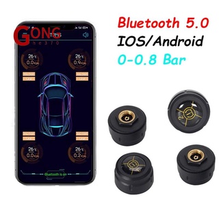 Bluetooth 5.0 Car TPMS Tire Pressure Alarm System Sensor Android/IOS Tyre Pressure Monitoring System 8.0 Bar