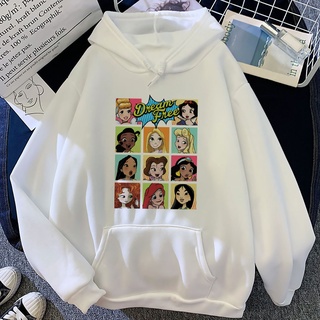 Kawaii Disney princesa divertido de dibujos animados Manga Harajuku sudaderas con capucha de las mujeres lindo Anime Casual sudadera gráfica Streetwear con capucha femenina