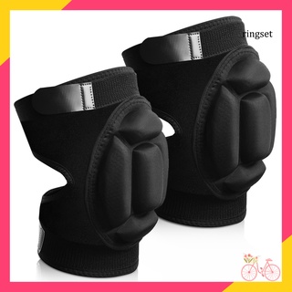 [RIN] 1 par de almohadillas de compresión de rodilla engrosadas EVA cómodas rodilleras cojines protectores con correa ajustable para baloncesto, patinaje, esquí
