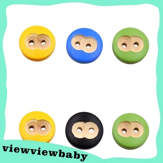 (Baby) Botones De cara monos 100 piezas colores mezclados 2 agujeros botones De madera Retro Para manualidades ropa artesanal botones De madera decoración