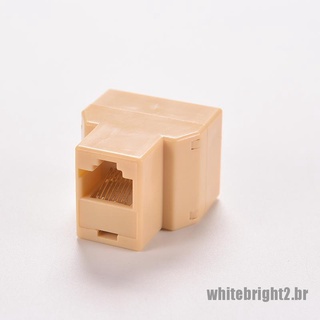 <White> 2X DZ517 RJ45 6 cable Ethernet puerto LAN 1 a 2 enchufes divisor conector adaptador (4)