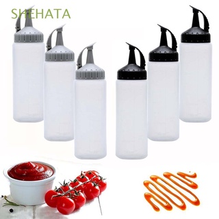 SHEHATA Set of 4 Squeeze Bottle Chef's Squirt bottle Condiment Bottles mustard Small Squirt Plastic Squeeze ketchup Sauce Dispenser/Multicolor
