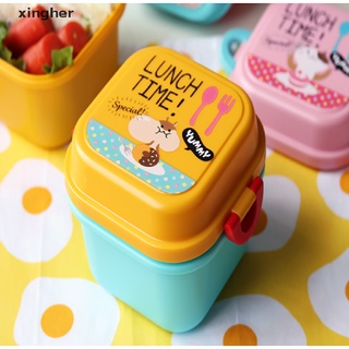 [xingher] Caja de almuerzo de plástico saludable de dibujos animados para horno de microondas, caja de almuerzo Bento, caja de almuerzo infantil