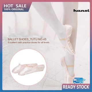 Hjs_ 1 par de zapatillas de Ballet Pointe antideslizantes suaves de piel de vacuno profesional zapatos de baile para niñas