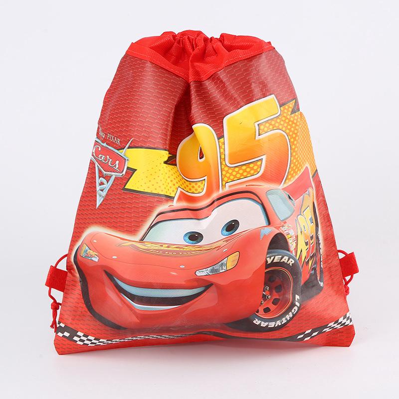 1pcs coches mochila con cordón de dibujos animados tela no tejida fiesta botín bolsa de regalo