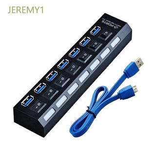 JEREMY1 Adaptador USB De Alta Velocidad Negro De 7 Puertos Hub 3.0 2.0 4 Divisor