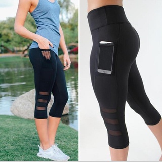 leggings ajustados para mujer/leggings de malla de malla para yoga/pantalones deportivos fitness