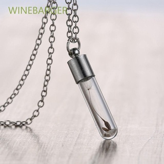 WINEBARGER 1Pcs joyería nuevo deseando botella collar recto Vial suerte deseos creativo botánico colgante Vertical cristal diente de león semilla (1)